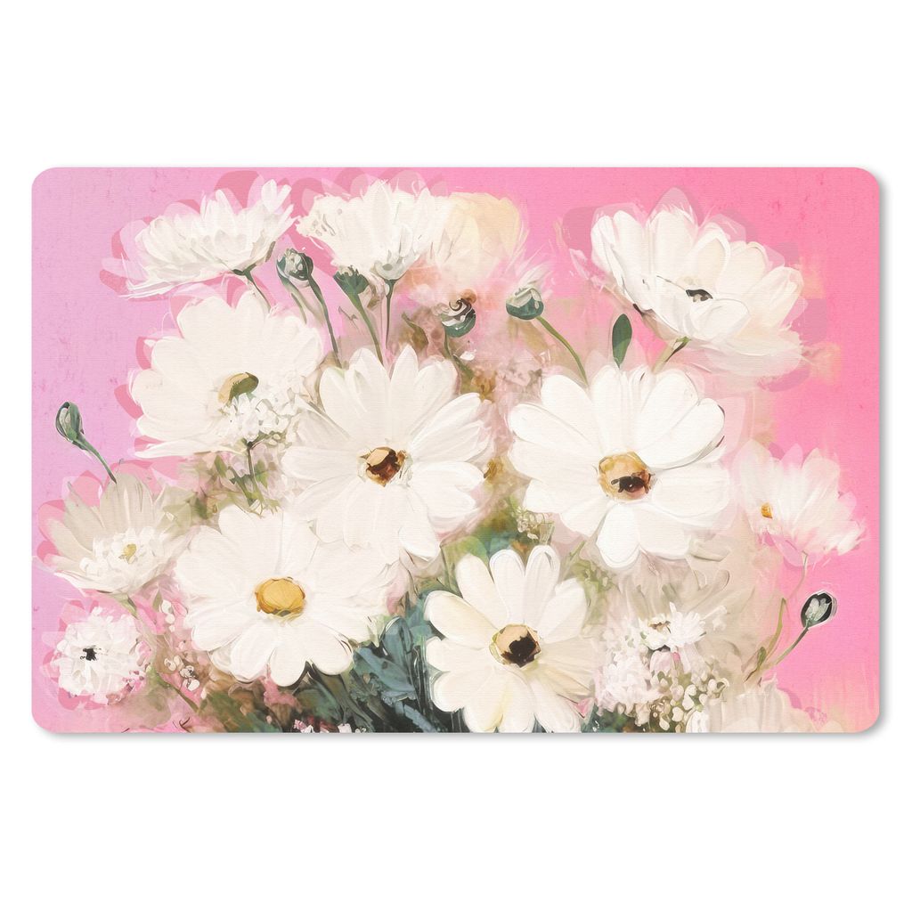 MuchoWow® Mauspad Mousepad Blumen - Vase - Pflanzen - Weiß Produktbild 