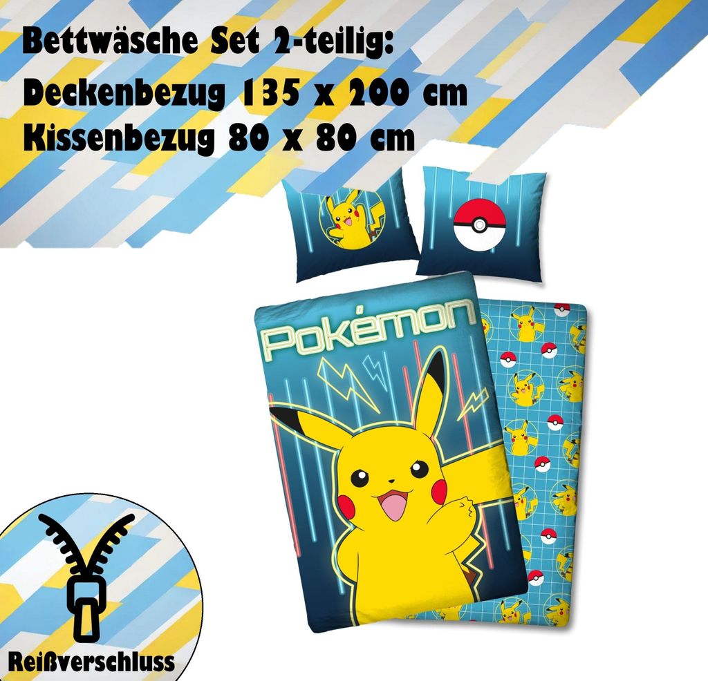 Halantex Pokemon Bettwäsche POK-419BL, 140x200 70x Produktbild-Vorschau 8