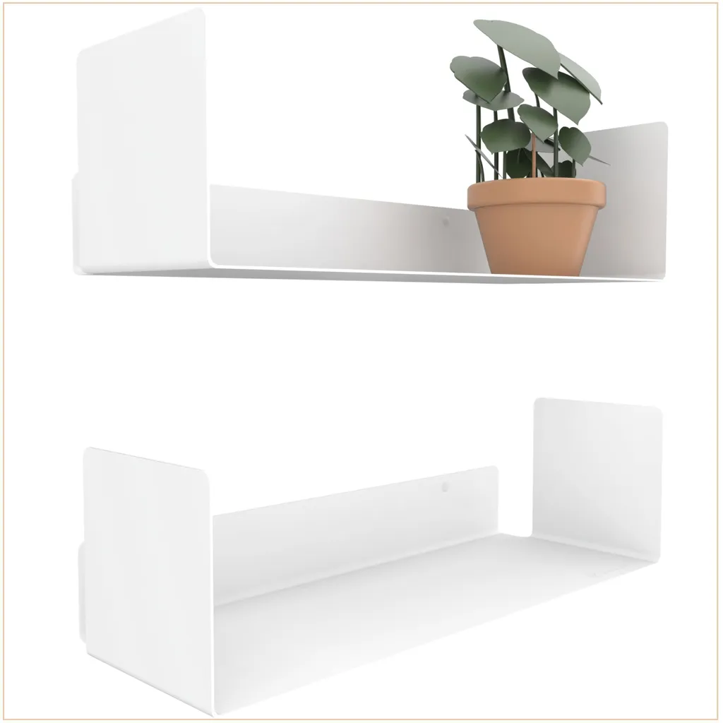 Étagère murale blanche 40cm lot de 2 - Fini les murs vides et tristes