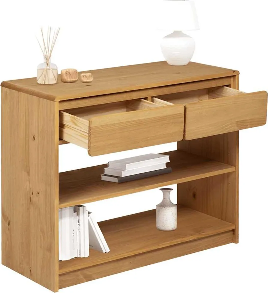 Table console SAUDA stable en pin : Solution gain de place chêne