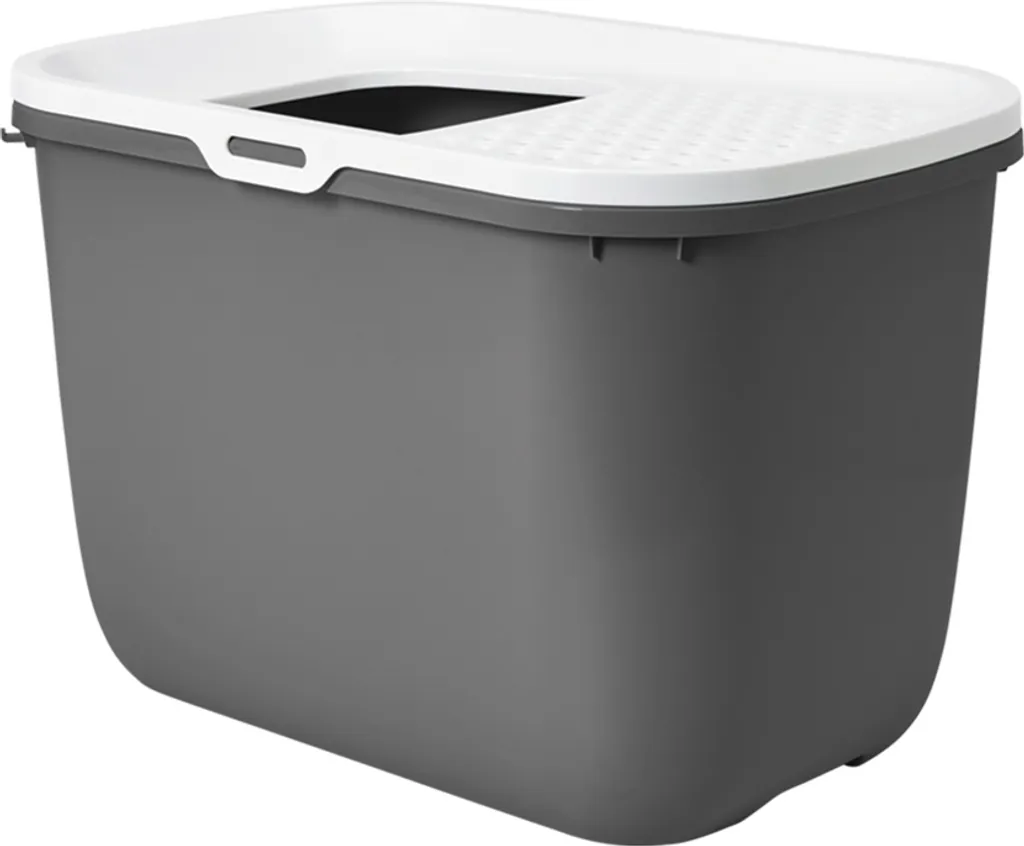 Vadigran Hop In Lettiera Moderna per Gatti - Antracite Bianco 58cm