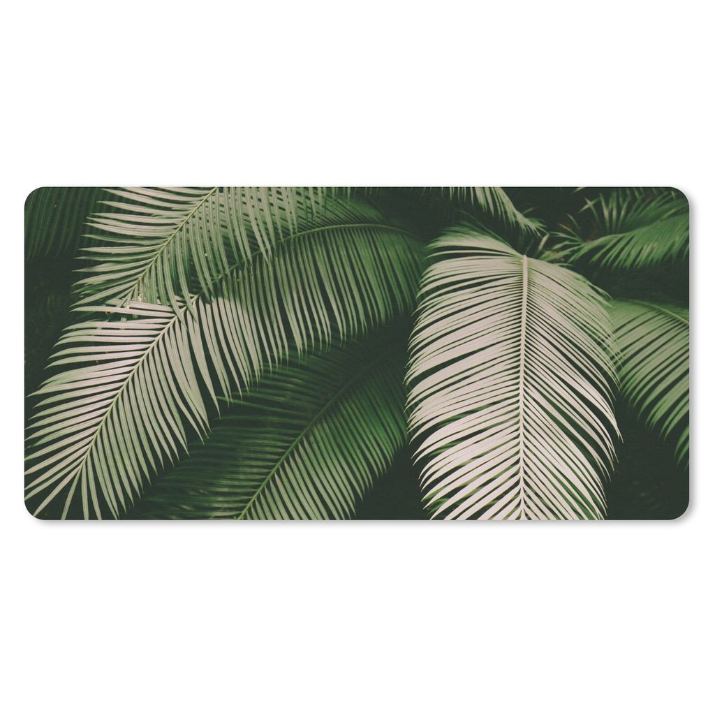 MuchoWow Schreibtischunterlage Palmwedel - Sommer - Tropisch 80x40 cm - XXL Mauspad - Gaming Mauspad