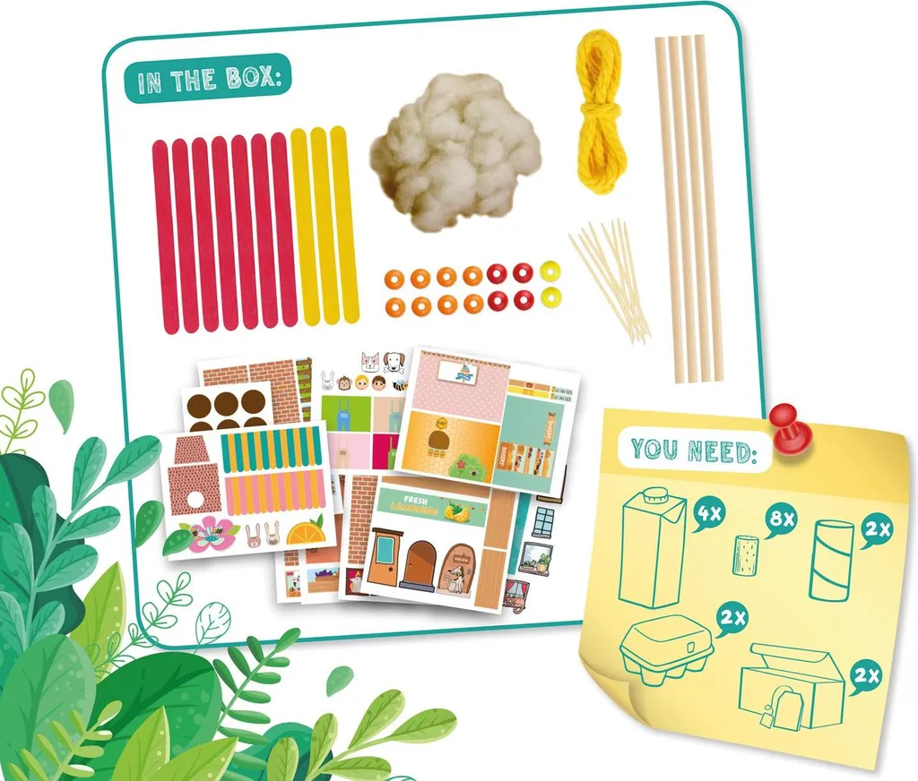 Jeu de Construction Éco-Responsable Lena Creative Box Eco Village 3D