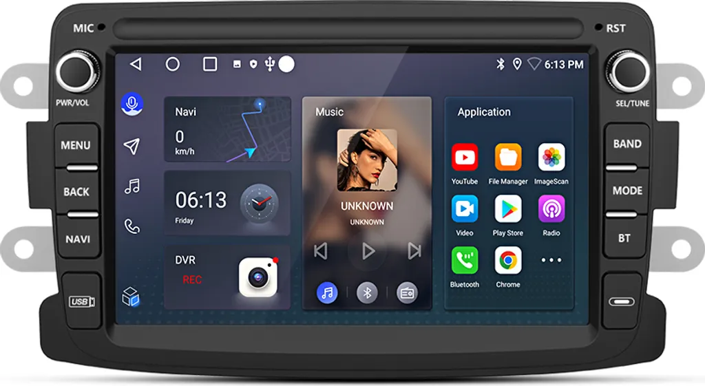 7'' DAB NAVI carplay Android13 Für Renault Dacia Duster Sandero Lada WIFI Bluetooth SWC 1+32G 2DIN swc Autoradio GPS
