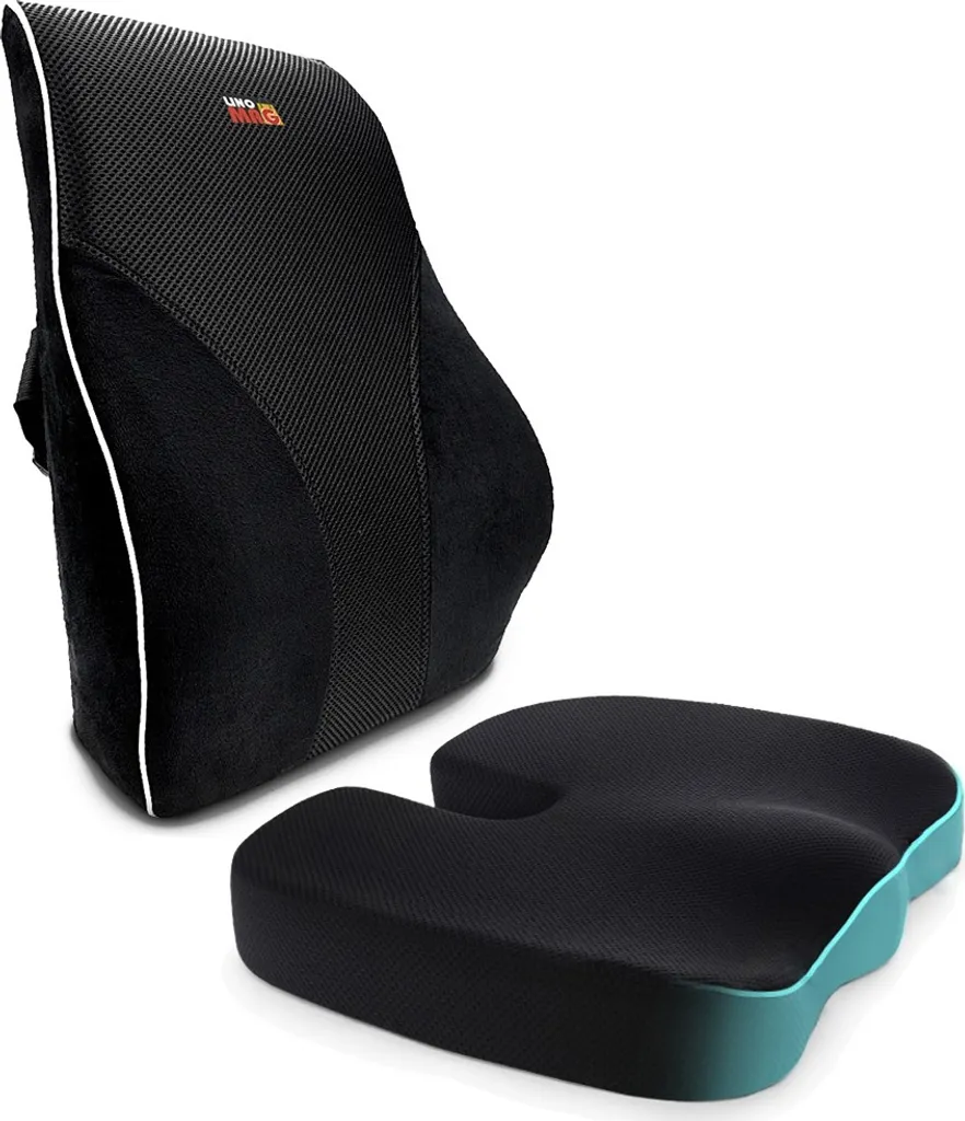 Set de 2 coussins orthopédiques Linomag en mousse mémoire de forme noir