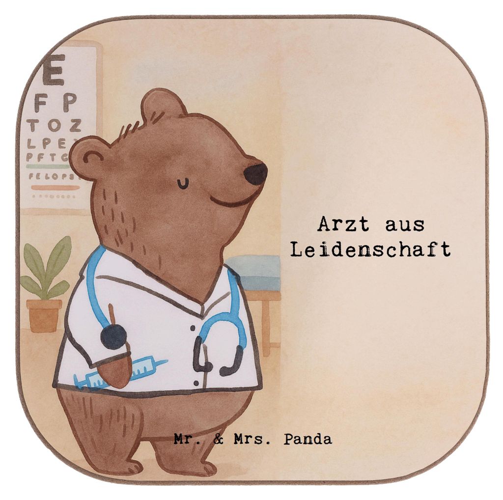 Mr. & Mrs. Panda Untersetzer für Gläser Arzt Leidenschaft Design - Weiß - Geschenk, Holzuntersetzer, Coaster, Tischschoner, Tassen, Mediziner, A...