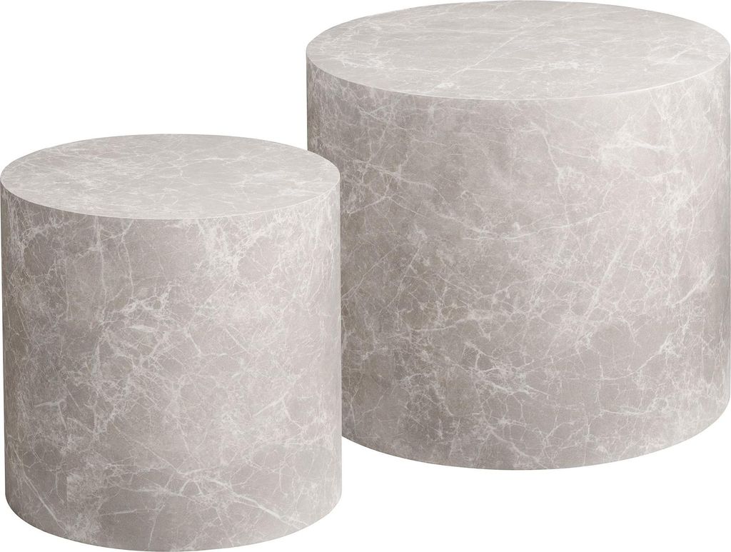 Set di 2 tavolini Nuuk in marmo beige. Immagine del prodotto 