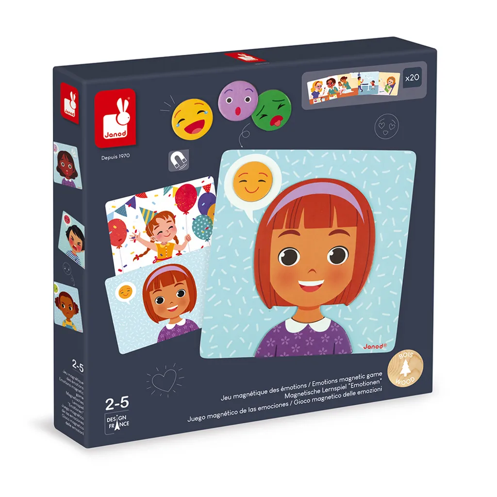Janod Emotions et Sentiments avec Motifs 20 Pièces Jeu Éducatif Enfant