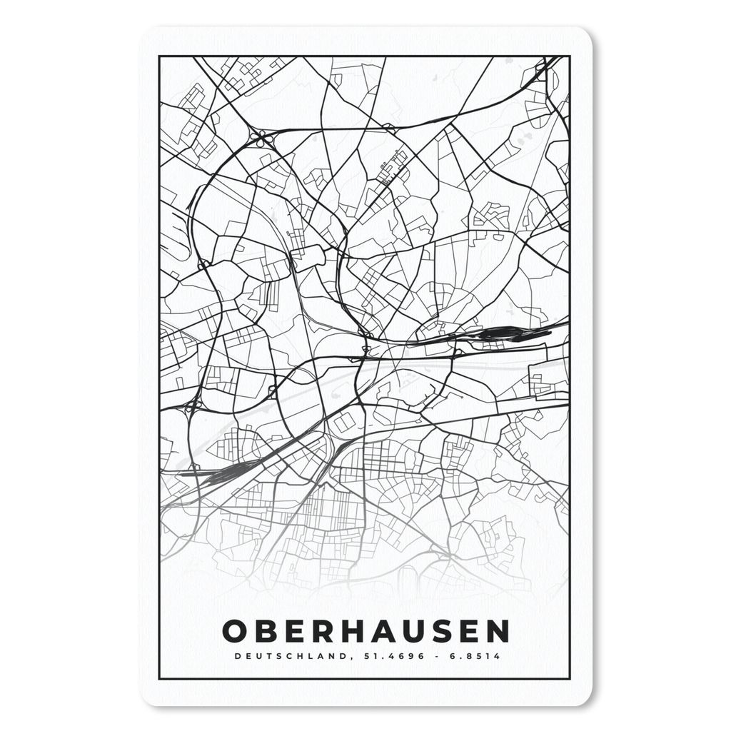 MuchoWow Mauspad Mousepad Karte - Oberhausen - Stadtplan - Wegbeschreibung 40x60 cm - Mousepads - Maus Mat - Pad - Mausunterlage - Schreibtisch A...