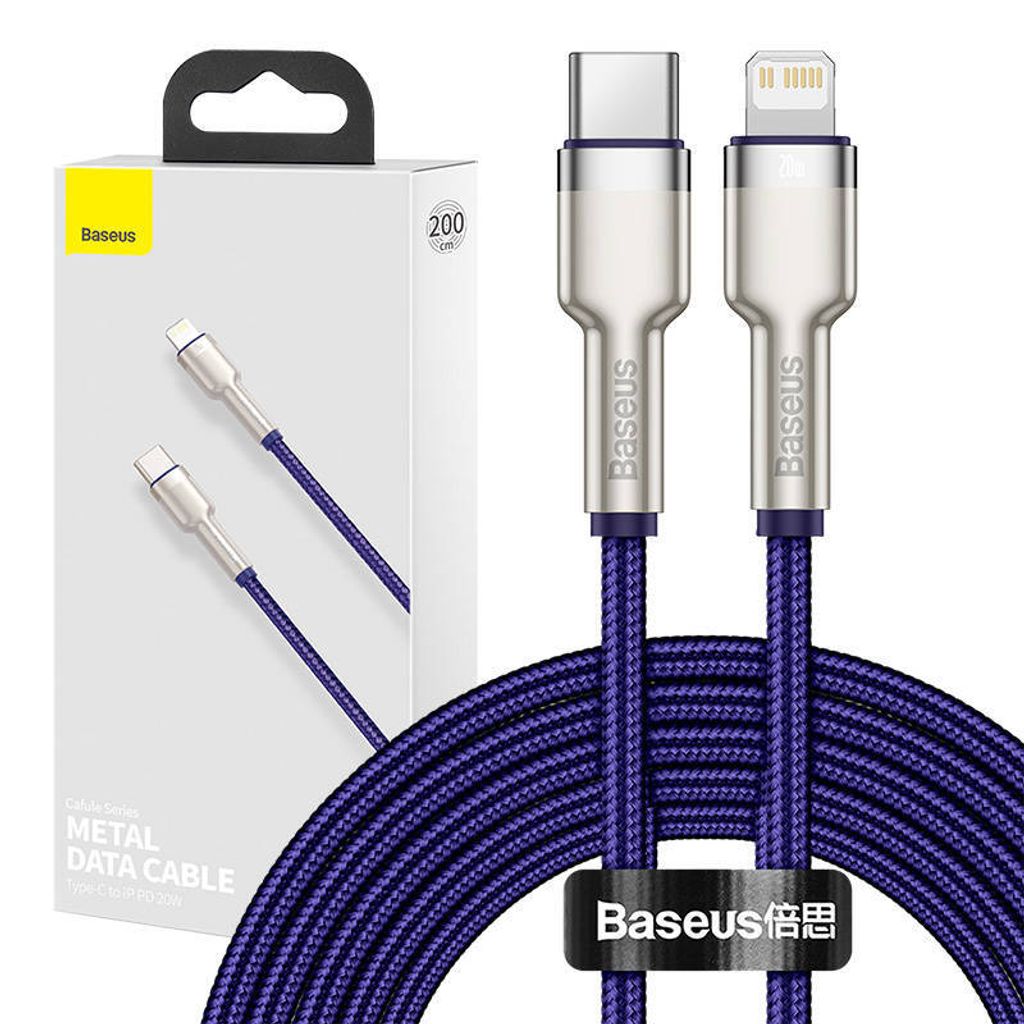 Baseus Cafule Series USB-C-Kabel fr Lightning, 20 W, 2 m (lila)