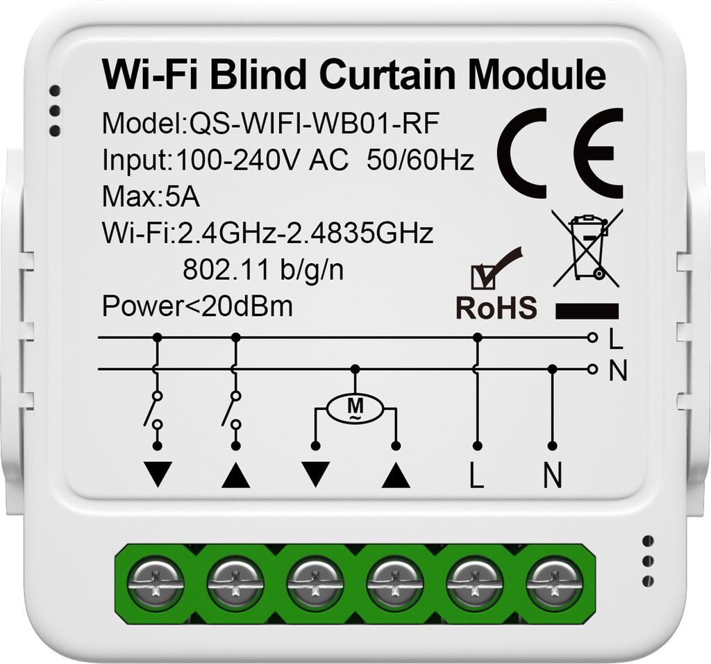 Mini-Smart-Vorhangschaltermodul, Tuya-WiFi-Schalter, intelligentes Haushaltsgeraet, Vorhang, Jalousie, Rolllaeden, App-Steuerung, unterstuetzt Wink...