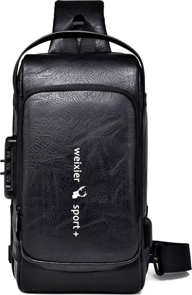 Sac banane cuir PU noir WEIXIER Philip - Finition premium et ajustable
