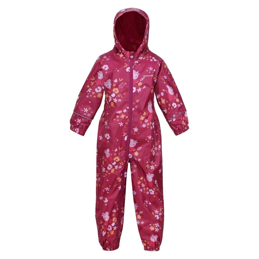 Regatta - "Pobble" Regenanzug für Kinder RG8237 (104) (Beeren Pink /Herbstfarben)