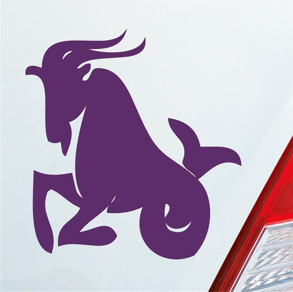 Auto Aufkleber Sternzeichen Steinbock PKW Car KFZ Roller 9,5x10 cm Lila Sticker Heckscheibenaufkleber