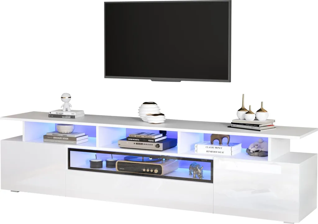Support TV 180cm Idéal pour Cinéma Maison et Rangement Multimédia - 17