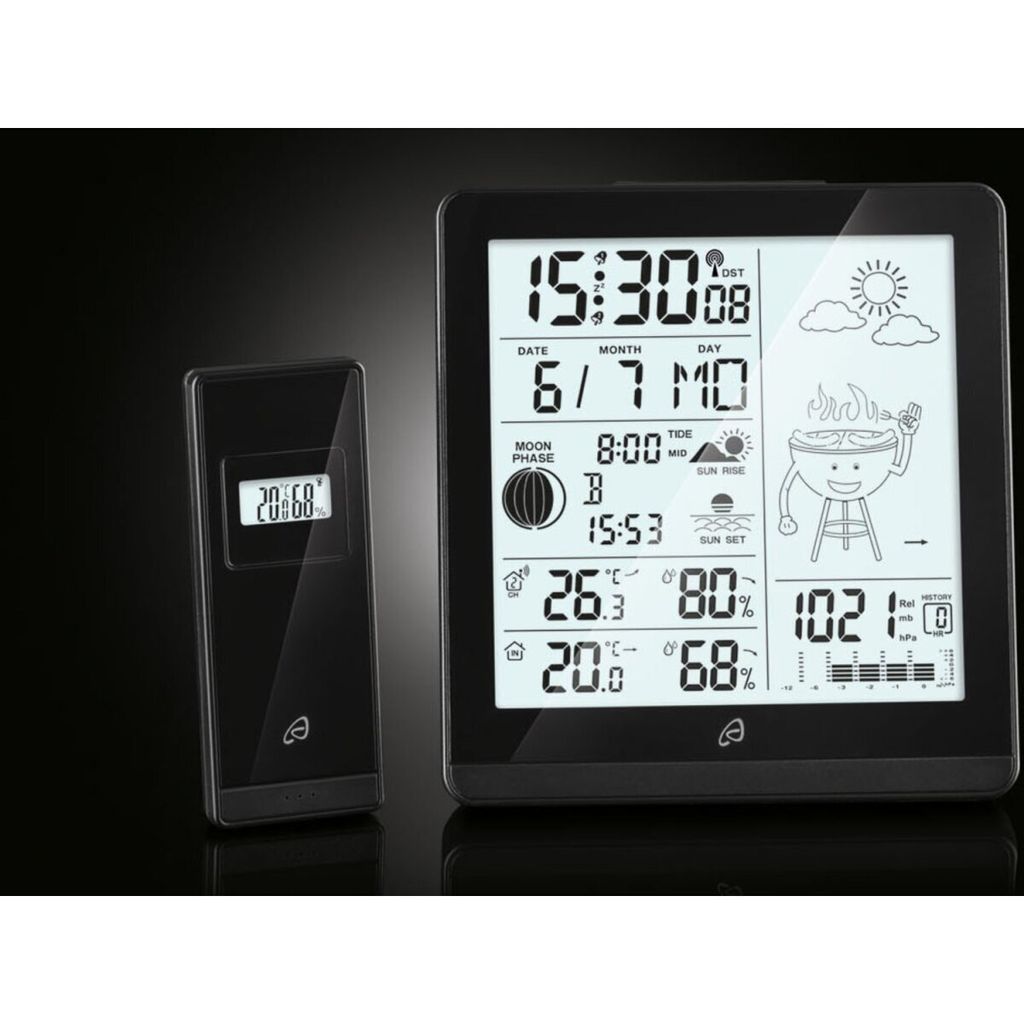 VOKSUN Wetterstation Funk - Mit Außensensor & Farbdisplay Für Innen/Außen Messung
