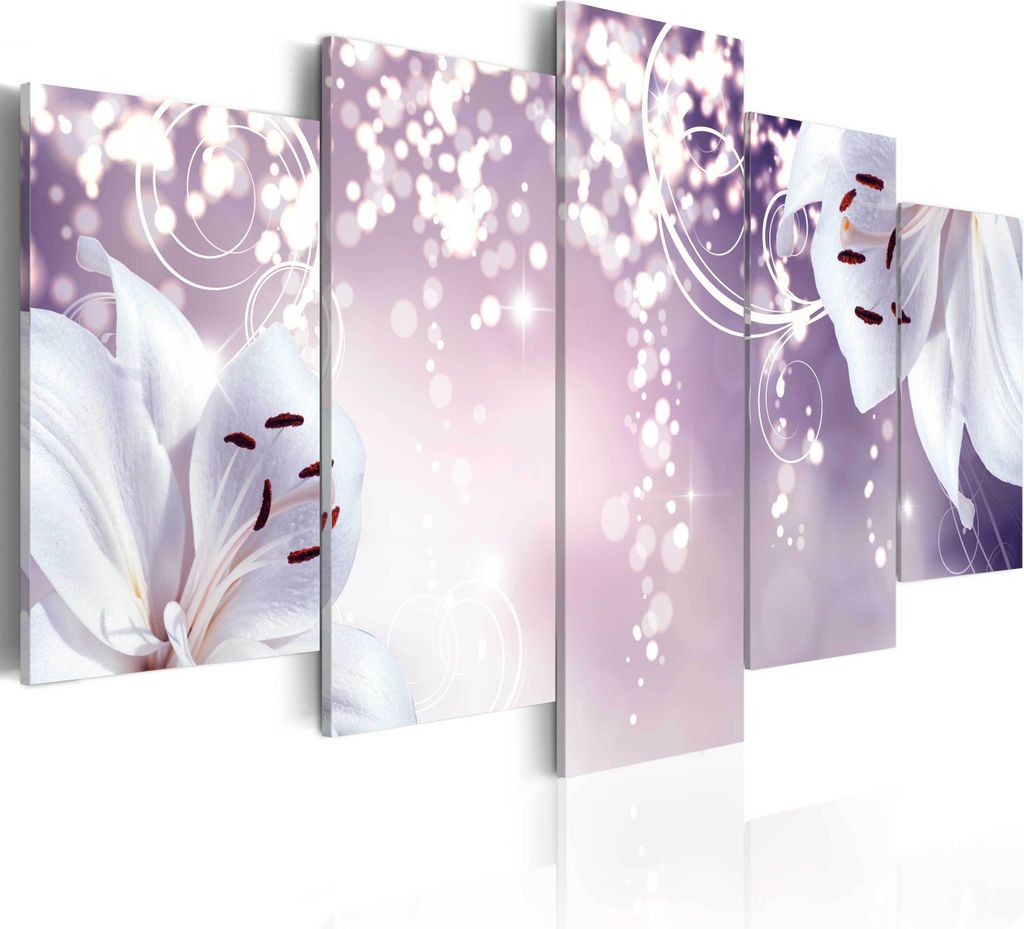 Leinwandbilder 200x100 cm b-A-0031-b-p Vlies Leinwandbild 5 tlg Kunstdruck modern Wandbilder XXL Wanddekoration Design Wand Bild BLUMEN