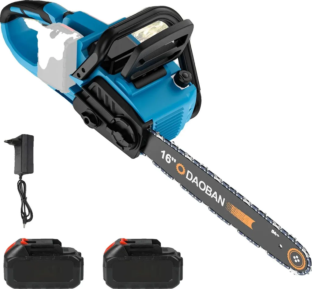 Tronçonneuse électrique sans fil 16 pouces avec 2 batteries au lithium