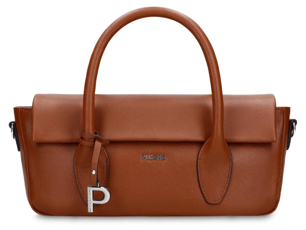 PICARD Busy Lady Sac à main en cuir Cognac avec bandoulière réglable