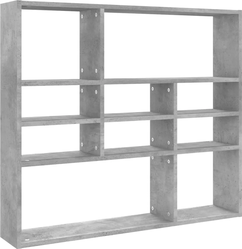 Scaffale a Muro Grigio Cemento 90x16x78 cm | Libreria Industriale