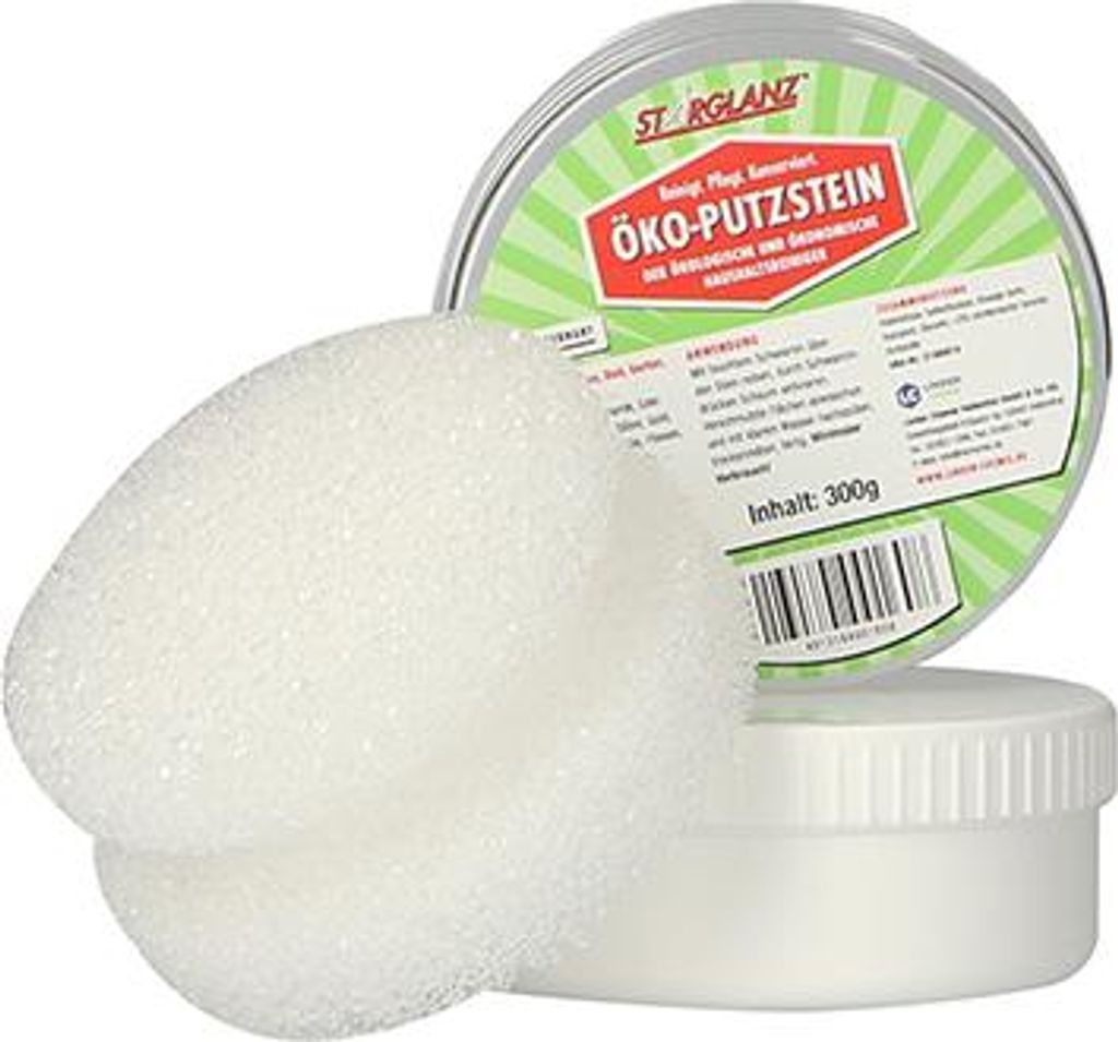 39 "Starglanz" Universal Öko Putzstein weiss 300 gr. inkl. Handschwamm