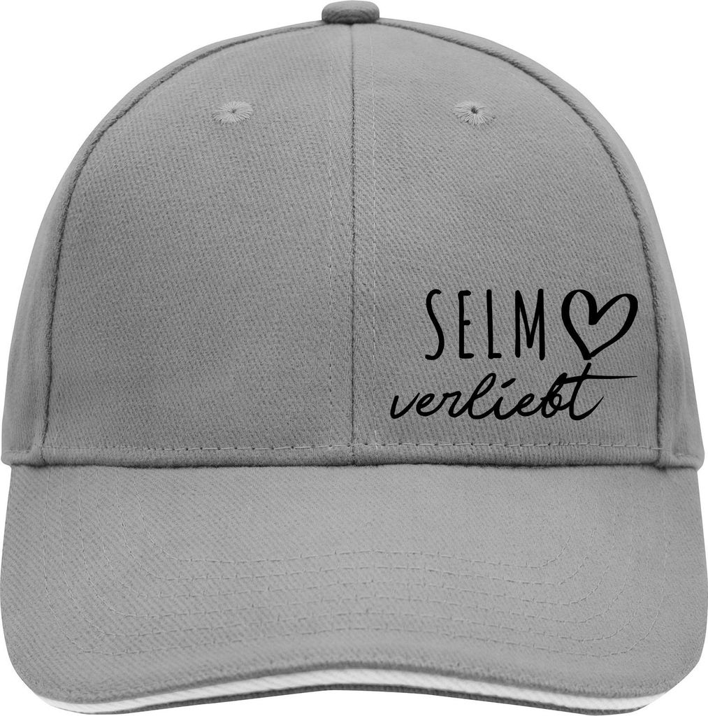 Huuraa Cappy Mütze Selm verliebt Dark Grey/White Baumwolle 6-Panel Kappe Geschenkidee