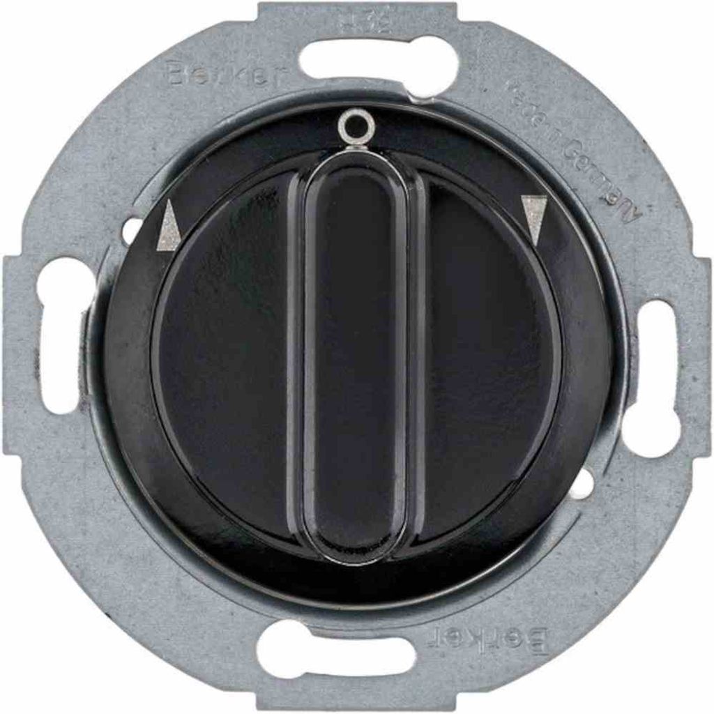 Berker 381113, Drehschalter, 1P, Metall, Kunststoff, Glanz, Schwarz, IP20