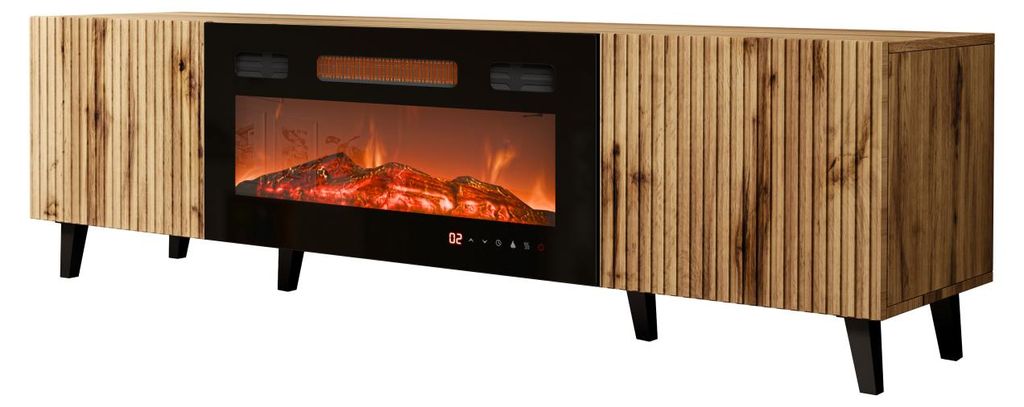 MIRJAN24 TV-Lowboard Vamos 180 mit Kamin, Stilvoll Produktbild 