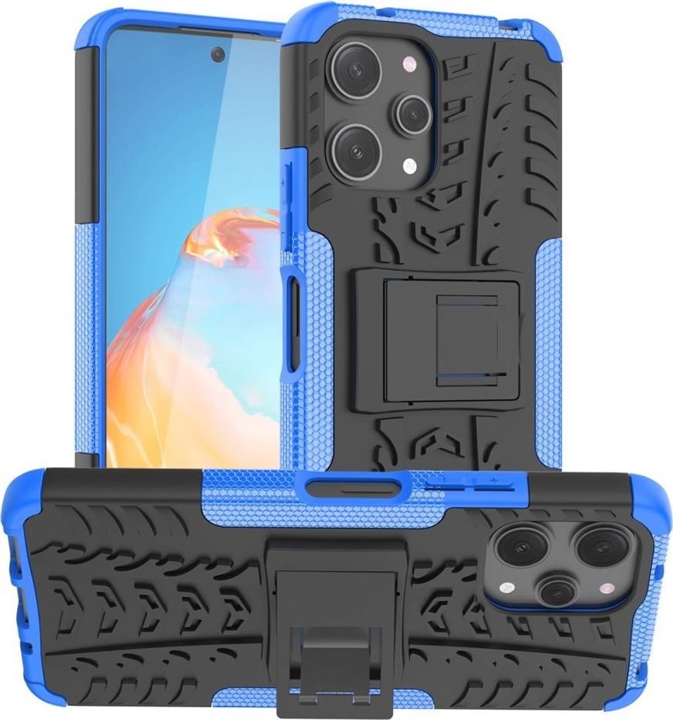 Xiaomi Redmi 12 Hülle - Coverup Panzer Back Cover mit Ständer - Blau
