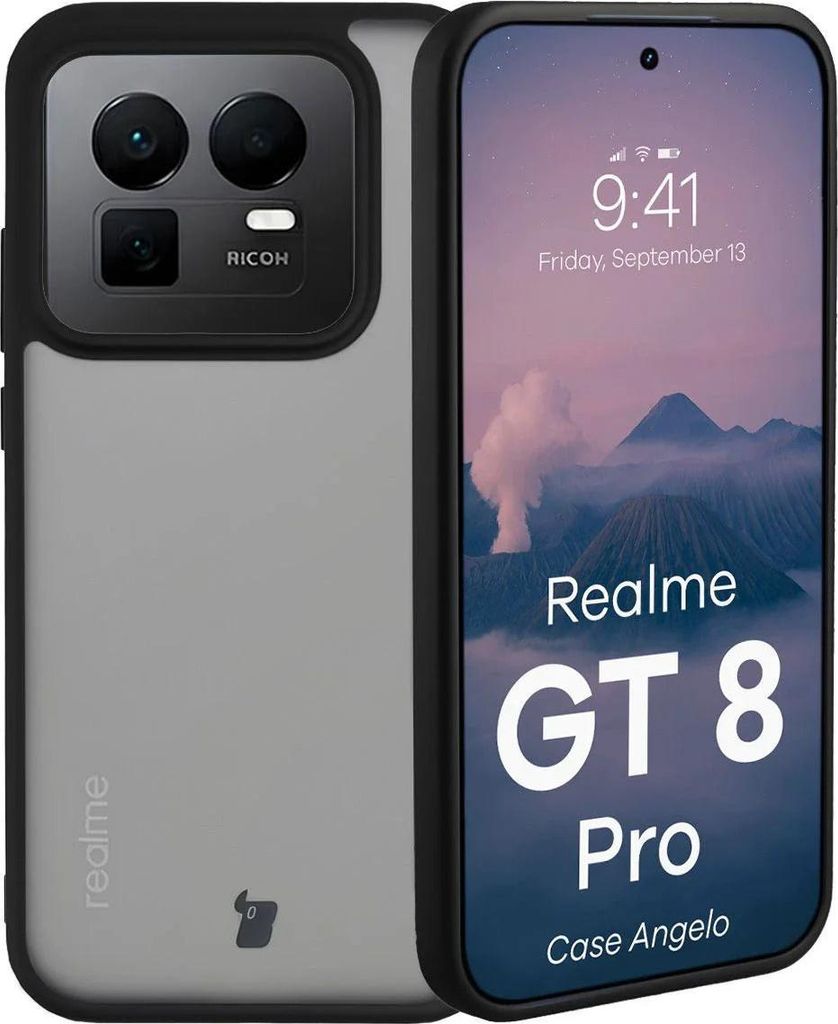 Handyhülle für Realme GT 8 Pro, Bizon Case Angelo, Getönte mit schwarzem Rahmen