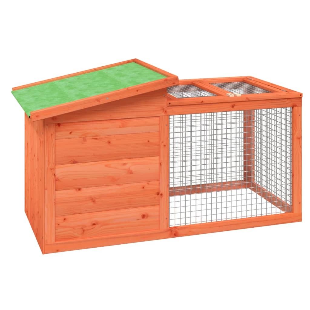 vidaXL Clapier pour lapins Marron 100,5x54x55 cm Pin massif Image du produit 
