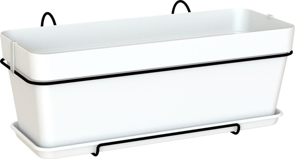 artevasi CAPRI Blumenkasten Weiß SET 50 cm - Kunststoff & Metall