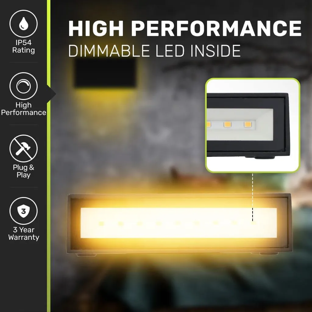 Applique Murale Extérieur pour Terrasse et Jardin LED 10W Noir Variable - 4