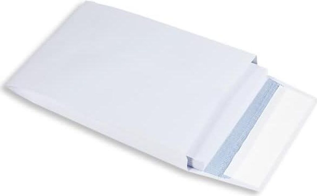 Faltentaschen 162x229x25mm C5 120g/qm HK Fenster VE=125 Stück weiß