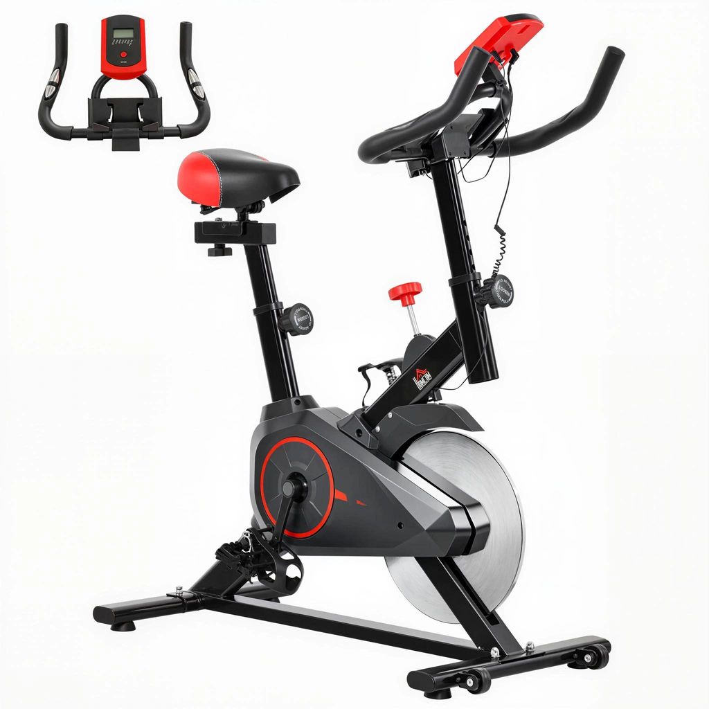 Heimtrainer Fahrrad - Indoor Bike - Mit Bildschirm - Verstellbarer Widerstand - Für Beine & Ausdauertraining - Mehrfarbig