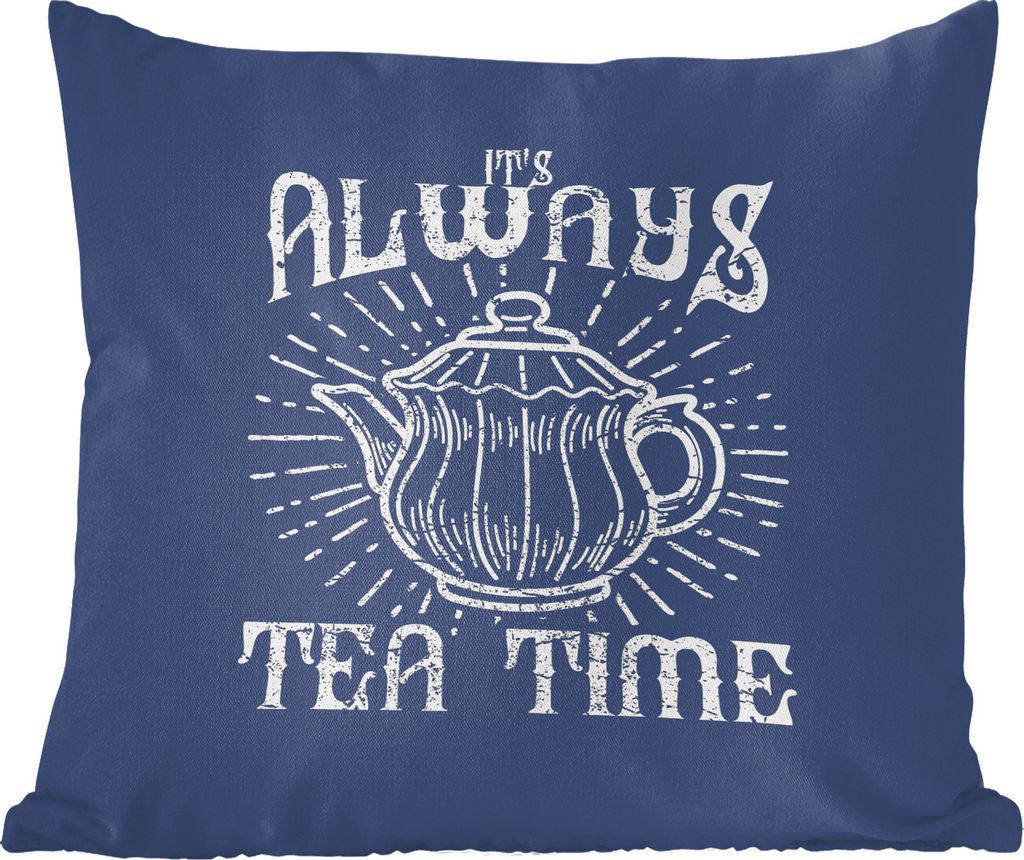 MuchoWow Zierkissen Sofakissen Wohnzimmer Dekokissen 45x45 cm Teekanne - Vintage - Briefe - Schlafpolster - Polster für das Sofa