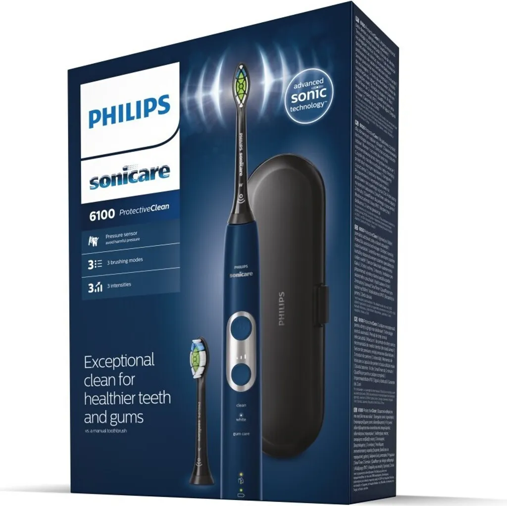 Philips Sonicare 6100 ProtectiveClean Capteur Pression et 3 Modes Soin