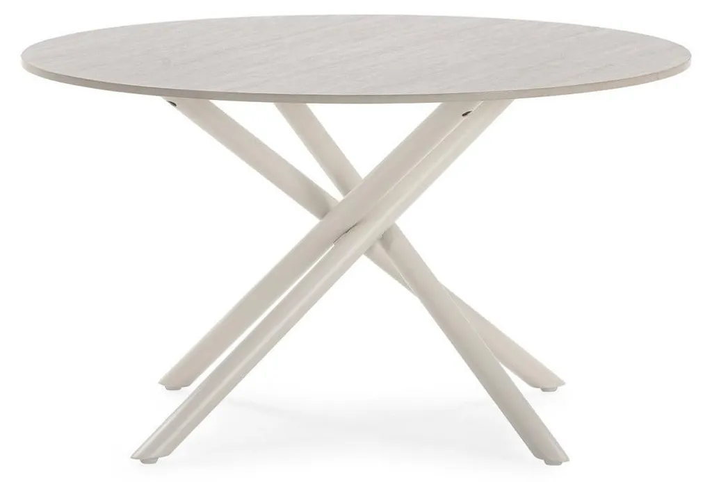 Table basse ronde YSIA effet travertin 80 cm idéale pour petit salon