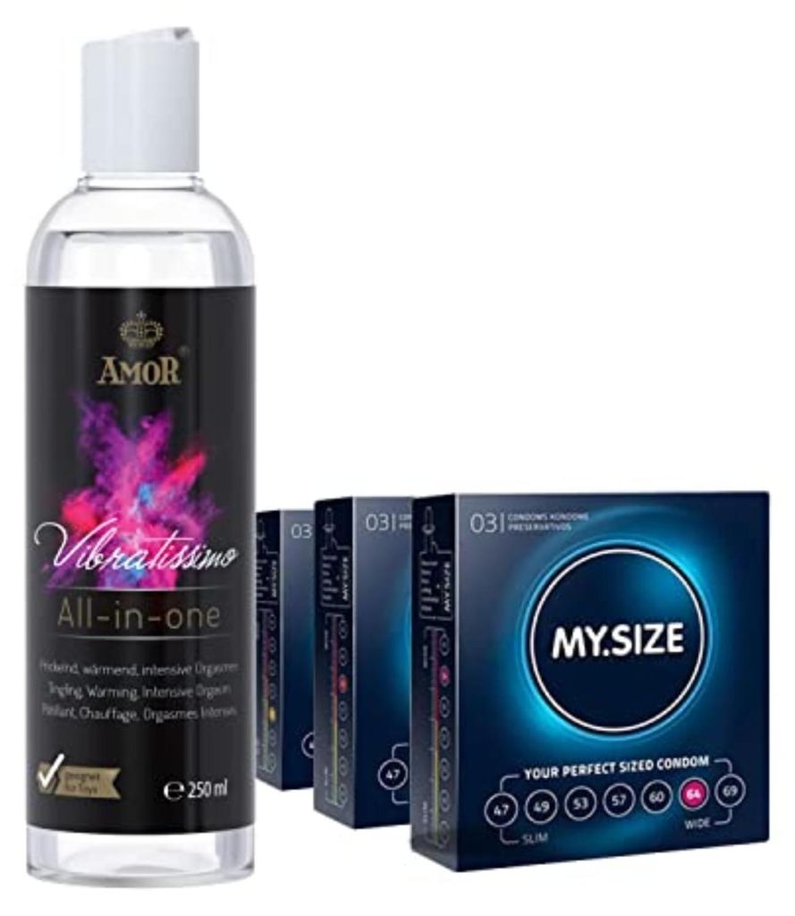 MY.SIZE Vibratissimo Play Gel All-in-One 250 ml & Pacco da 3 Preserv – immagine 1