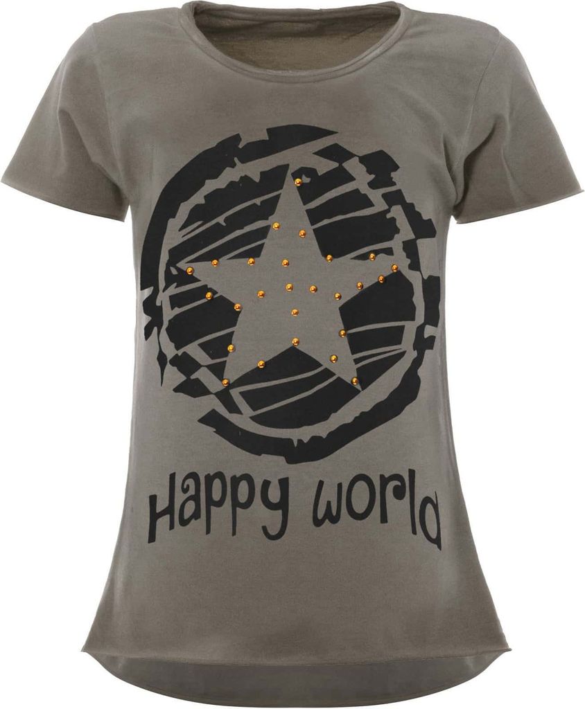 BEZLIT Mädchen T-Shirt mit Motiv Druck und Kunstperlen Grau 116