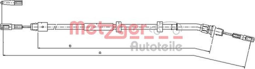 METZGER Handbremsseil Seilzug Feststellbremse passend für MERCEDES-BENZ M-Klasse (W163) Hinten Rechts 10.9513