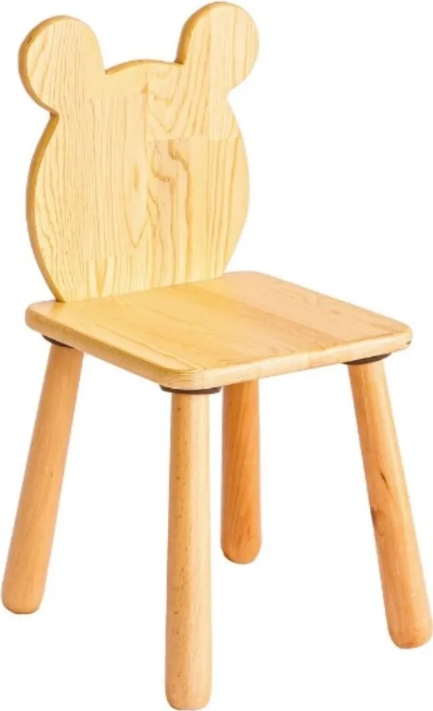 Skye Decor Bear Chair Chaise Enfant en Pin Massif Coloris Chêne 28x28cm