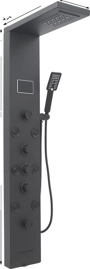 Duschpaneel, Vielseitige Duschmodi, Modernes Design, schwarz