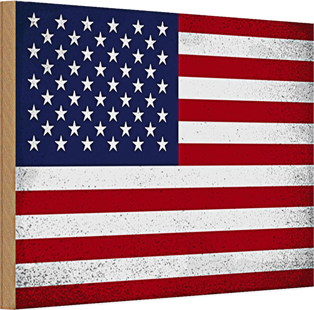 Holzschild Flagge Vereinigte Staaten 30x20cm Flag Vintage