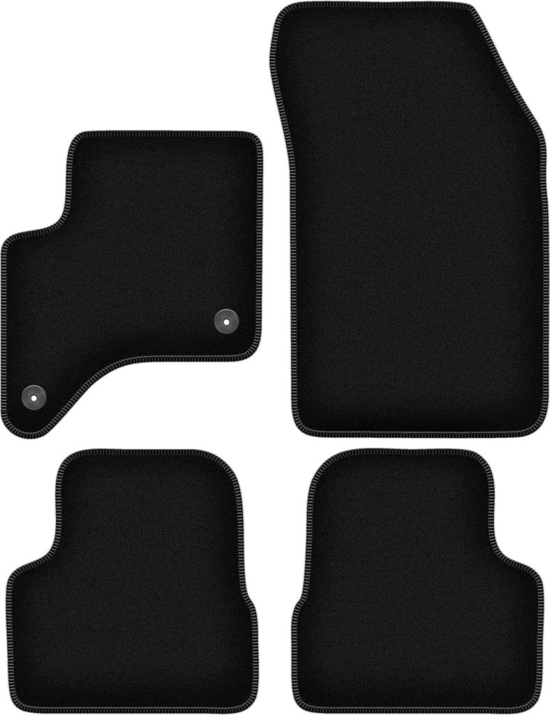 Wielganizator Velours-Autoteppiche – passend für Fiat 600 (Hybride, Bj. 2024-) – schwarz, passgenau, mit Befestigungen set 4 Stk.