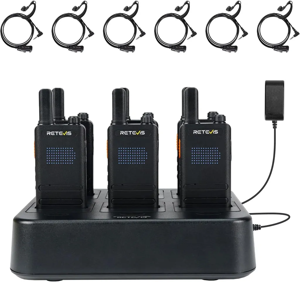 Retevis B63H RT622P Kit Radio 6 pièces, Talkie-walkie avec chargeur 6 voies