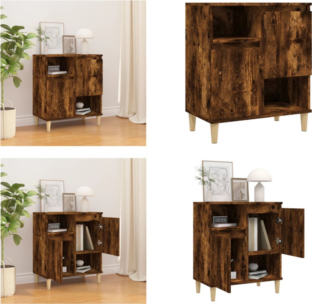 vidaXL Sideboard Räuchereiche 60x35x70 cm Holzwerkstoff - Sideboard - Sideboards - Schrank - Lagerschrank