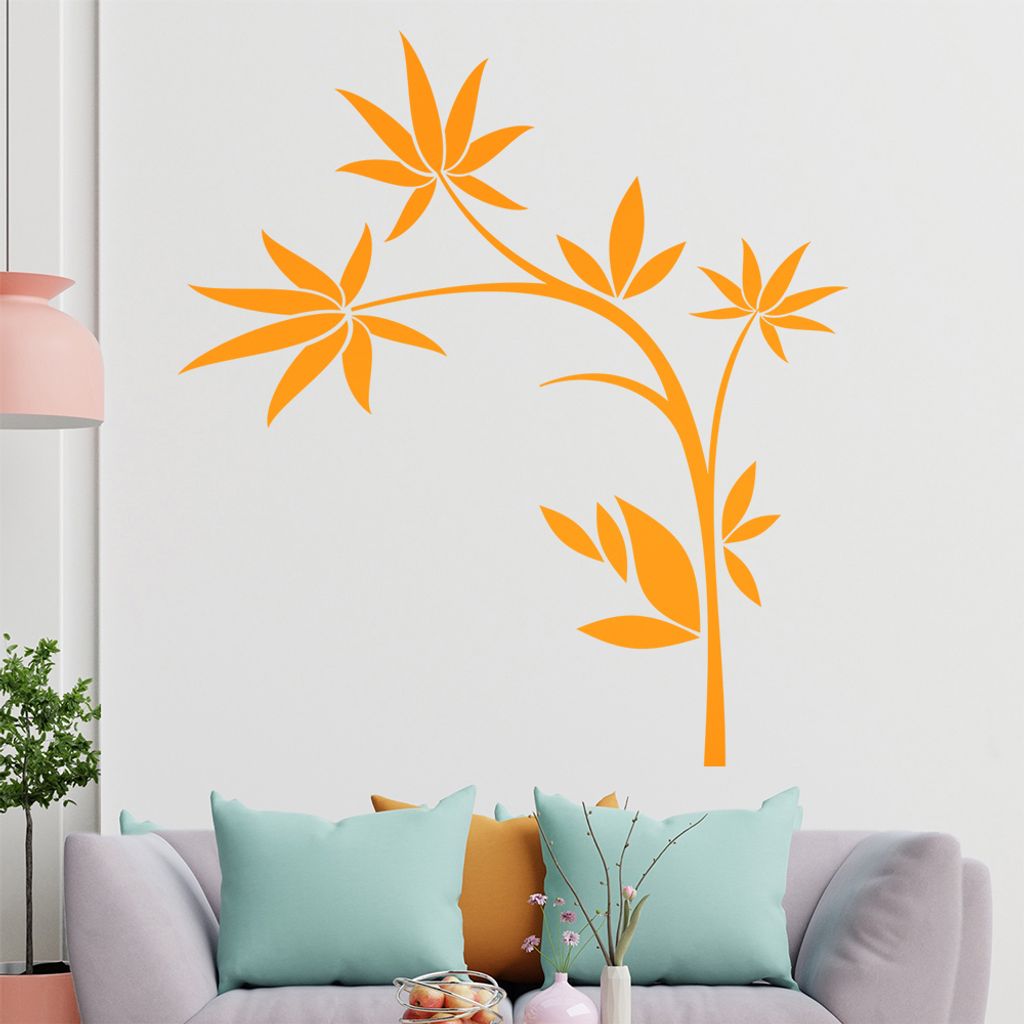 Ast - Vögel - Sterne Wandtattoo in 6 Größen - Wandaufkleber Wall Sticker - Dekoration, Küche, Wohnzimmer, Schlafzimmer, Badezimmer