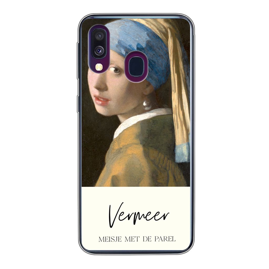 MuchoWow Handyhülle Schutzhülle Hülle für Samsung Galaxy A40 Das Mädchen mit dem Perlenohrring - Vermeer Silikon Softcase Handy Hülle - Han...