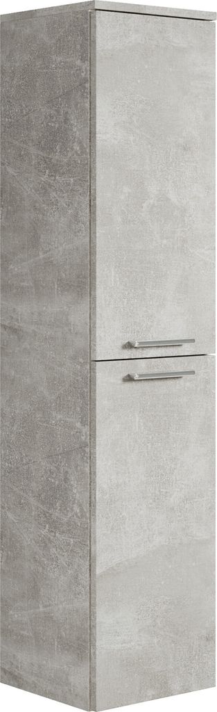 Badezimmerschrank Saturnus 35 x 35 x 130cm - Grau - hoher Hängeschrank mit 2 Türen